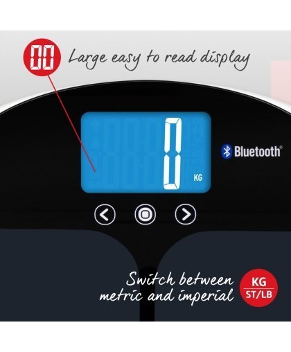 Salter 9192 BK3R Curve Bluetooth Smart Analyser Bathroom Scale black – 5