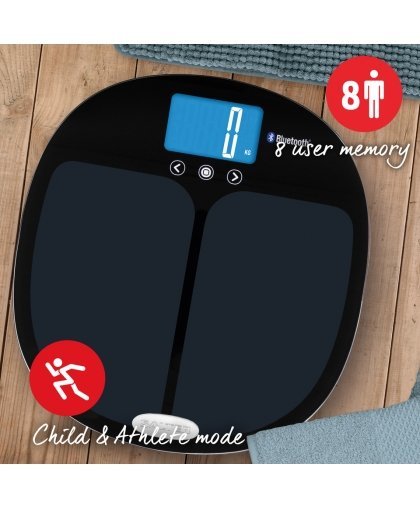 Salter 9192 BK3R Curve Bluetooth Smart Analyser Bathroom Scale black – 7