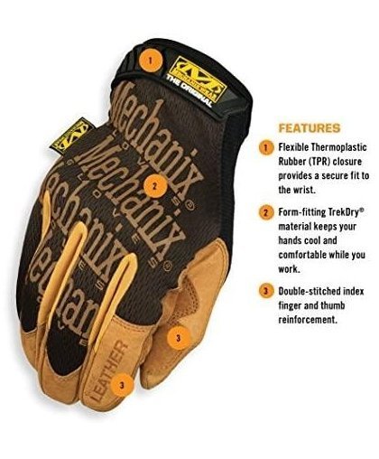 Mechanix Wear Gloves MECHANIX Durahide ™ Original® Leather 10 / L size. Velcro, TrekDry®, genuine leather palm – 8