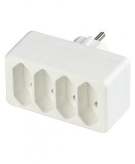 REV transition plug 4-fold Eurosteckdosen white