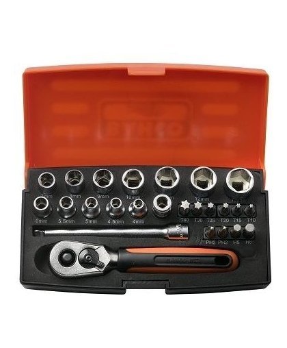 Bahco Set of heads, ratchets and