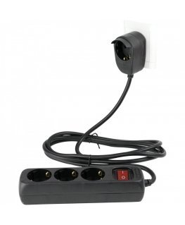 REV Multiple Socket Outlet 3+1-fold 2m + switch black