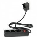 REV Multiple Socket Outlet 3+1-fold 2m + switch black