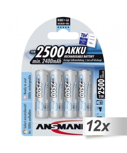 12x4 Ansmann maxE NiMH bat. 2500 Mignon AA 2400 mAh – 2