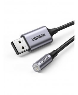 UGREEN CM477 Audio Adapter, USB to Mini Jack 3.5mm AUX (gray)