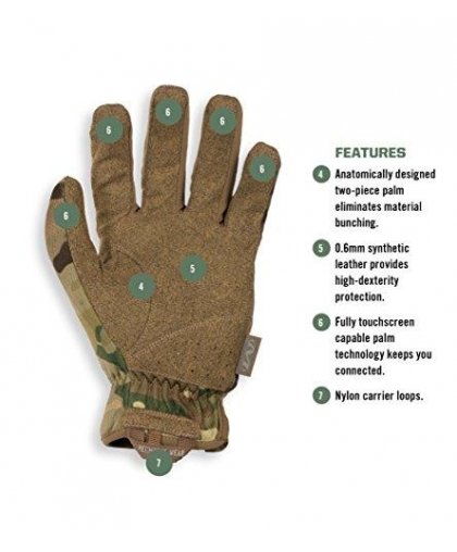 Mechanix Wear Gloves Mechanix FastFit® Multicam®, size 8 / S. Wrinkled cuff, 0.6 mm faux leather, TrekDry®, touchscreen technolo – 5