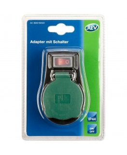 REV Adapter w. switch IP44 black-green