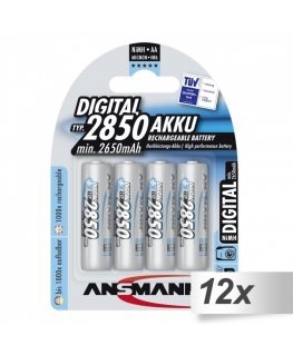 12x4 Ansmann NiMH bat. 2850 Mignon AA 2650 mAh DIGITAL