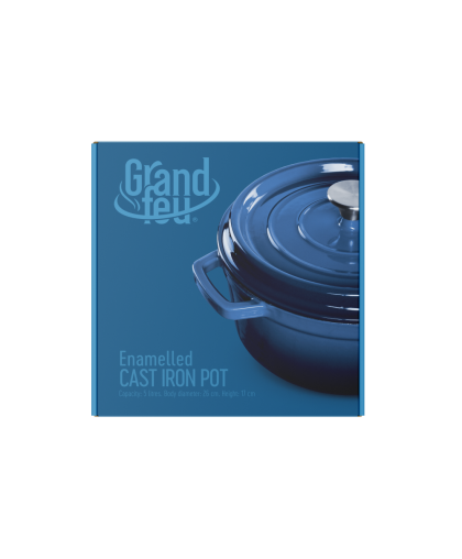 Grandfeu pot with lid, blue, 3,5 l – 12