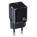 Usams T45 US-CC148 Mini Universāls Ātrs lādētājs 30W 1x USB-C (Type-C) Ligzda PD 3.0 3A 5-20V Melns Usams T45 US-CC148 Mini Universāls Ātrs lādētājs 30W 1x USB-C (Type-C) Ligzda PD 3.0 3A 5-20V Melns