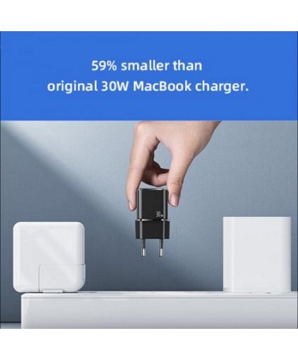 Usams T45 US-CC148 Mini Универсальная Быстрая зарядка 30W 1x USB-C (Type-C) гнездо PD 3.0 3A 5-20V Черный – 4