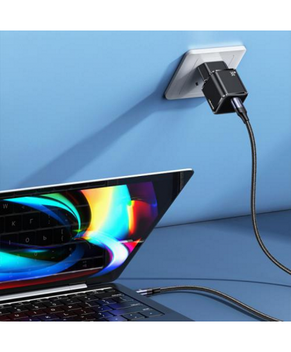 Usams T45 US-CC148 Mini Universāls Ātrs lādētājs 30W 1x USB-C (Type-C) Ligzda PD 3.0 3A 5-20V Melns – 5