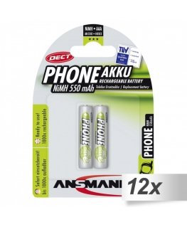12x2 Ansmann maxE NiMH bat. Micro AAA 550 mAh DECT PHONE