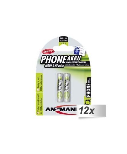 12x2 Ansmann maxE NiMH bat. Micro AAA 550 mAh DECT PHONE – 2