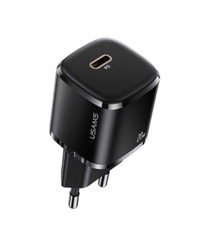Usams T36 Wall Charger 20W 1x USB-C Plug PD charge + USB-C to Lightning 1m Cable for iPhone 11 12 13 Black – 2