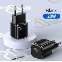 Usams T36 Wall Charger 20W 1x USB-C Plug PD charge + USB-C to Lightning 1m Cable for iPhone 11 12 13 Black Usams T36 Wall Charger 20W 1x USB-C Plug PD charge + USB-C to Lightning 1m Cable for iPhone 11 12 13 Black