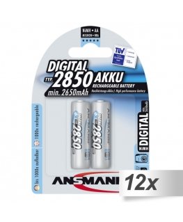 12x2 Ansmann NiMH bat. 2850 Mignon AA 2650 mAh DIGITAL