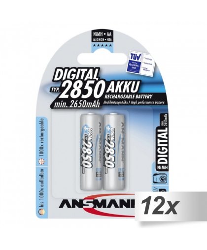 12x2 Ansmann NiMH bat. 2850 Mignon AA 2650 mAh DIGITAL – 2