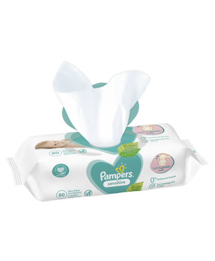 Drėgnos servetėlės Pampers Sensitive 15 pakuočiųx80vnt., 1200 servetėlės – 7