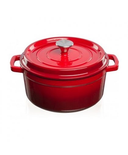 Grandfeu pot with lid, red, 3