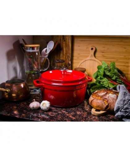 Grandfeu pot with lid, red, 3,5 l – 8