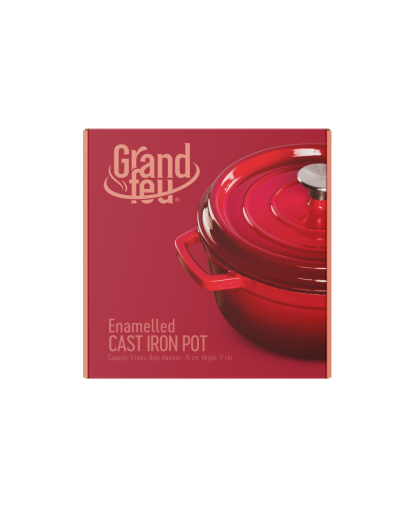 Grandfeu pot with lid, red, 3,5 l – 12