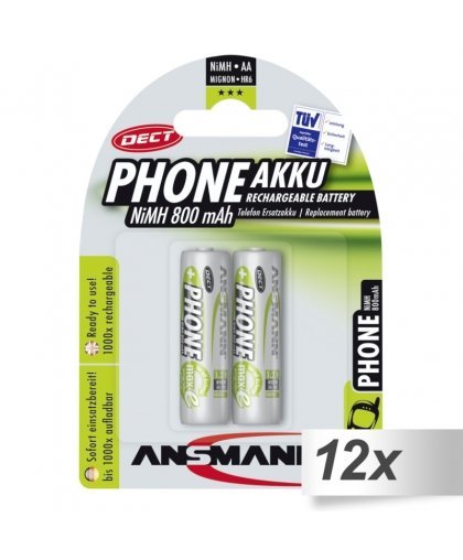 12x2 Ansmann maxE NiMH bat. Mignon AA 800 mAh DECT Phone – 2