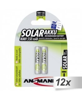 12x2 Ansmann maxE NiMH bat. Micro AAA 550 mAh SOLAR