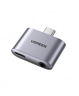 UGREEN CM231 USB-C to USB-C Adapter + jack 3.5mm (gray)