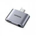 UGREEN CM231 USB-C to USB-C Adapter + jack 3.5mm (gray) UGREEN CM231 USB-C to USB-C Adapter + jack 3.5mm (gray)