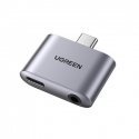 UGREEN CM231 USB-C to USB-C Adapter + jack 3.5mm (gray) UGREEN CM231 USB-C to USB-C Adapter + jack 3.5mm (gray)