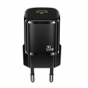 Usams T36 US-CC124 Mini Wall Charger 20W 1x USB-C Plug (Type-C) PD3.0 Fast Charging iPhone 11 12 13 Black