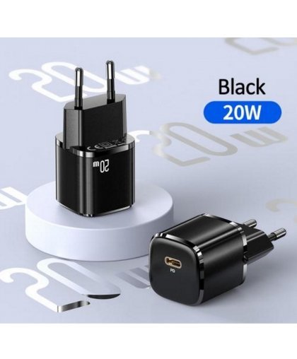 Usams T34 US-CC118 Mini Tīkla lādētājs 20W 1x USB-C Plug (Type-C) PD3.0 Ātrs lādētājs iPhone 11 12 13 Melna – 7