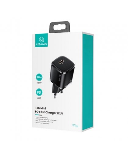 Usams T34 US-CC118 Сетевая зарядка 20W 1x USB-C Plug (Type-C) PD3.0 Быстрая зарядка iPhone 11 12 13 Черный – 8