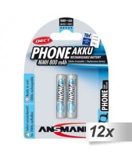 12x2 Ansmann maxE NiMH bat. Micro AAA 800 mAh DECT PHONE