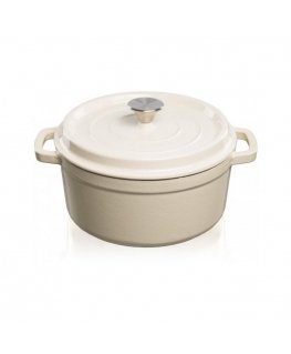 Grandfeu white pot, 4.7 l with lid