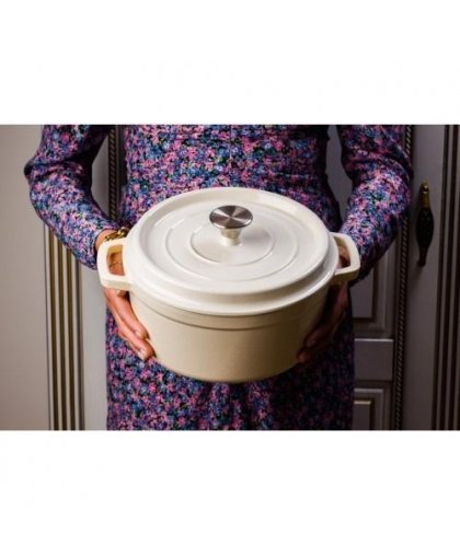 Grandfeu white pot, 4.7 l with lid – 5