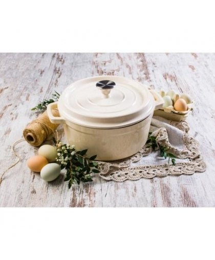 Grandfeu white pot, 4.7 l with lid – 7