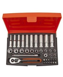 Bahco Long and short head set 4-13mm + bits PH, PZ, HEX, TORX 37 pcs 1/4 "