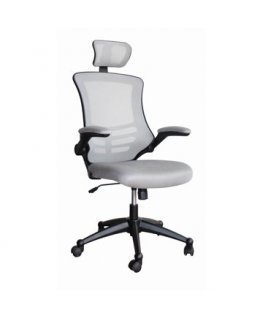 Office chair RAGUSA, 66,5xD51xH117-126cm, seating and support parts: fabric mesh, color: gray