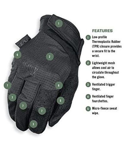 Mechanix Wear Gloves Mechanix SPECIALTY VENT, with holes for ventilation, black size 10 / L. Velcro, artificial 0.6mm leather.to – 25