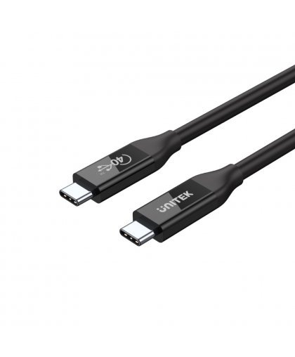 UNITEK C14100BK-0,8M USB kabelis C Melns