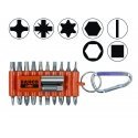 Nozzle set PH + PZ + TORX + SL + 2 holders, 22pcs. with carbine in a flexible plastic case, Bahco
