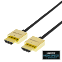 Cable DELTACO Ultra-thin HDMI, 4K UHD, 2m, black / gold / HDMI-1042-K / 00100011 Cable DELTACO Ultra-thin HDMI, 4K UHD, 2m, black / gold / HDMI-1042-K / 00100011