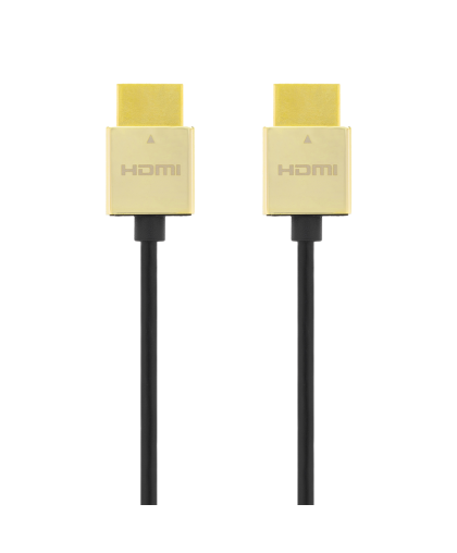 Cable DELTACO Ultra-thin HDMI, 4K UHD, 2m, black / gold / HDMI-1042-K / 00100011 – 2