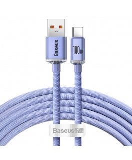 Baseus Crystal Shine cable USB to USB-C, 100W, 2m (purple)