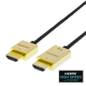 Cable DELTACO Ultra-thin HDMI, 4K UHD, 3m, black / gold / HDMI-1043-K / 00100012 Cable DELTACO Ultra-thin HDMI, 4K UHD, 3m, black / gold / HDMI-1043-K / 00100012