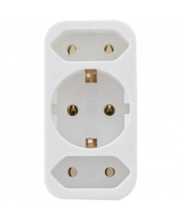 REV transition plug 2-fold + 1 Safety contact white