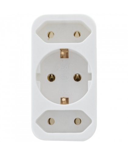 REV transition plug 2-fold + 1 Safety contact white