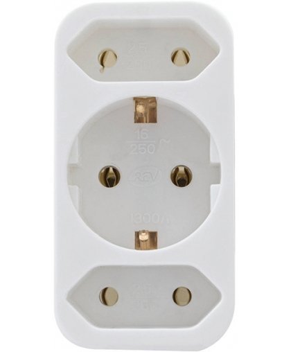 REV transition plug 2-fold + 1 Safety contact white – 2